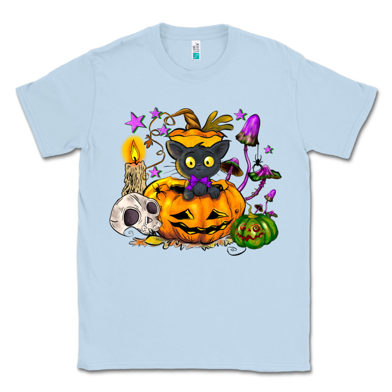 Black Cat Pumpkin Classic Tee by NancyCooperArtShop | Teevron