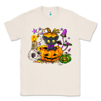 Natural Black cat pumpkin Classic Tee - NancyCooperArtShop