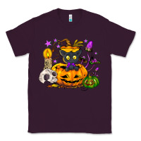Plum Black cat pumpkin Classic Tee - NancyCooperArtShop