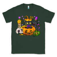 Sports Green Black cat pumpkin Classic Tee - NancyCooperArtShop