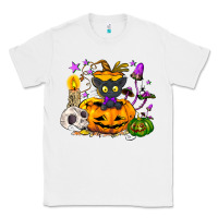 White Black cat pumpkin Classic Tee - NancyCooperArtShop