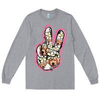 Heather Grey Jack Russel Peace Sign Long Sleeve Tee - Jasminsmagicworld