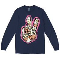 Navy Jack Russel Peace Sign Long Sleeve Tee - Jasminsmagicworld