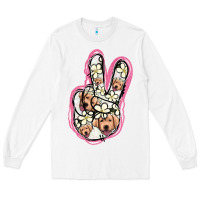 White Jack Russel Peace Sign Long Sleeve Tee - Jasminsmagicworld