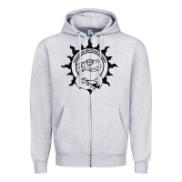 Heather Grey Authentic Church Of The Toad Of Light Psychedlic Frog Licking (Distres Zipper Hoodie - DesignPulse