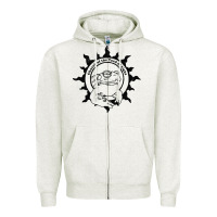 Oatmeal Heather Authentic Church Of The Toad Of Light Psychedlic Frog Licking (Distres Zipper Hoodie - DesignPulse