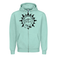 Seafoam Authentic Church Of The Toad Of Light Psychedlic Frog Licking (Distres Zipper Hoodie - DesignPulse