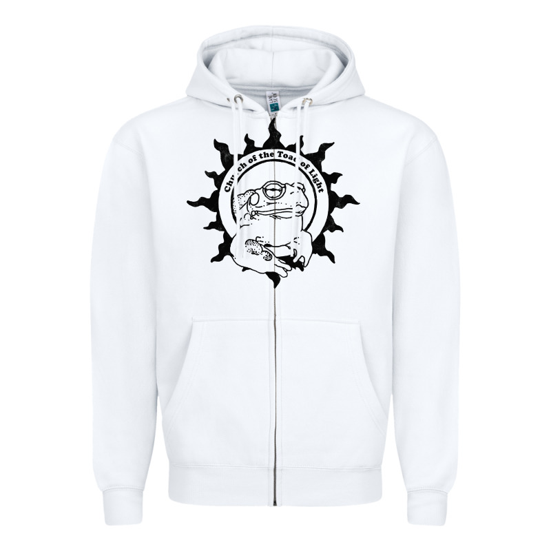 Authentic Church Of The Toad Of Light Psychedlic Frog Licking (distres Zipper Hoodie by DesignPulse | Teevron