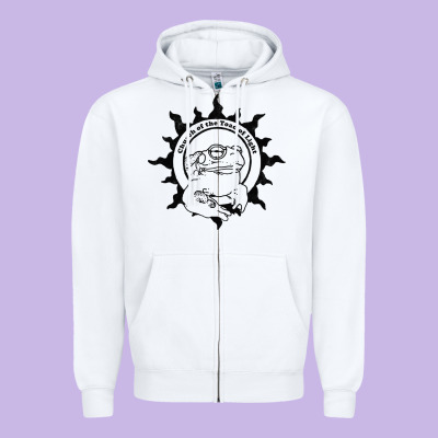 Authentic Church Of The Toad Of Light Psychedlic Frog Licking (distres Zipper Hoodie Designed By Designpulse