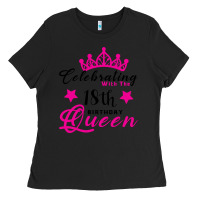 Black Celebrating With the 18th Birthday Queen Ladies Tee - Bettercallsaul