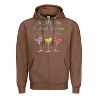 Chestnut At My Age I need Glasses Zipper Hoodie - DesignPulse