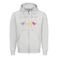 Dove Grey At My Age I need Glasses Zipper Hoodie - DesignPulse
