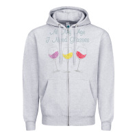 Heather Grey At My Age I need Glasses Zipper Hoodie - DesignPulse