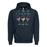 Navy At My Age I need Glasses Zipper Hoodie - DesignPulse