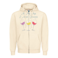 Sandshell At My Age I need Glasses Zipper Hoodie - DesignPulse