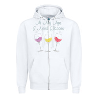 White At My Age I need Glasses Zipper Hoodie - DesignPulse