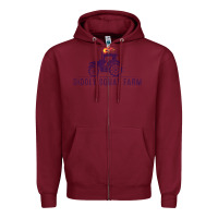Burgundy diddly farm for men and women Zipper Hoodie - DesignPulse