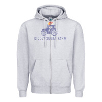 Heather Grey diddly farm for men and women Zipper Hoodie - DesignPulse