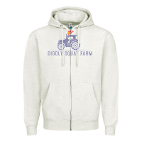 Oatmeal Heather diddly farm for men and women Zipper Hoodie - DesignPulse