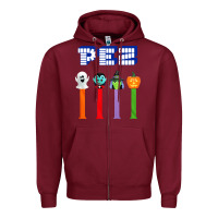 Burgundy halloween pez Zipper Hoodie - trangStudio