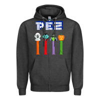 Charcoal Heather halloween pez Zipper Hoodie - trangStudio