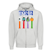 Dove Grey halloween pez Zipper Hoodie - trangStudio