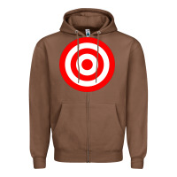 Chestnut bullseye target red & white rings target Zipper Hoodie - DesignPulse
