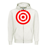 Oatmeal Heather bullseye target red & white rings target Zipper Hoodie - DesignPulse