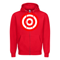 Red bullseye target red & white rings target Zipper Hoodie - DesignPulse