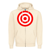 Sandshell bullseye target red & white rings target Zipper Hoodie - DesignPulse
