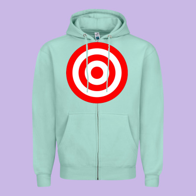 Bullseye Target Red & White Rings Target Zipper Hoodie Designed By Designpulse