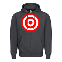 Smoke bullseye target red & white rings target Zipper Hoodie - DesignPulse