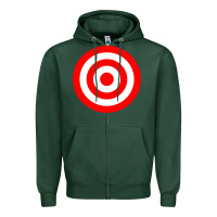 Sports Green bullseye target red & white rings target Zipper Hoodie - DesignPulse