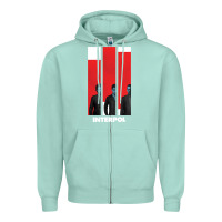 Seafoam INTERPOL BAN Zipper Hoodie - DesignPulse