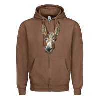 Chestnut american mammoth jackstock donkey  face Zipper Hoodie - LillyAllenDesigns
