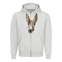 Dove Grey american mammoth jackstock donkey  face Zipper Hoodie - LillyAllenDesigns