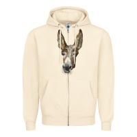 Sandshell american mammoth jackstock donkey  face Zipper Hoodie - LillyAllenDesigns