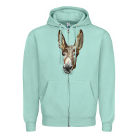 Seafoam american mammoth jackstock donkey  face Zipper Hoodie - LillyAllenDesigns
