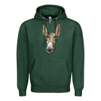 Sports Green american mammoth jackstock donkey  face Zipper Hoodie - LillyAllenDesigns