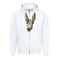 White american mammoth jackstock donkey  face Zipper Hoodie - LillyAllenDesigns