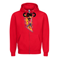 Red Gino time basketball Zipper Hoodie - DesignPulse