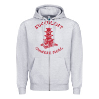 Heather Grey SUCCULENT CHINESE MEAL CHINESE TAKE OUT TAKE AWAY Zipper Hoodie - DesignPulse
