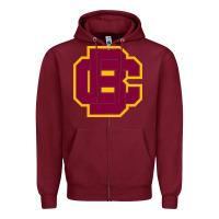 Burgundy bethune cookman Zipper Hoodie - DesignPulse