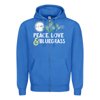 True Royal peace , love & bluegrass   banjo nature vines illu Zipper Hoodie - DesignPulse