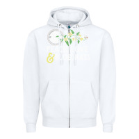 White peace , love & bluegrass   banjo nature vines illu Zipper Hoodie - DesignPulse