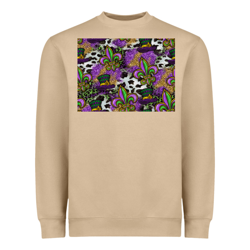 Mardi Gras Celebration Pattern Heavyweight Sweatshirt by CowhideDigitalArt | Teevron