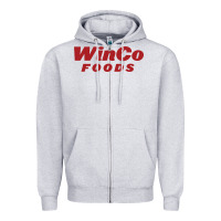 Heather Grey winco foods american supermarket Zipper Hoodie - DesignPulse