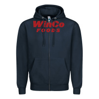 Navy winco foods american supermarket Zipper Hoodie - DesignPulse