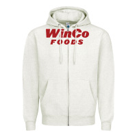 Oatmeal Heather winco foods american supermarket Zipper Hoodie - DesignPulse