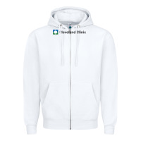 White Cleveland clinic Zipper Hoodie - DesignPulse